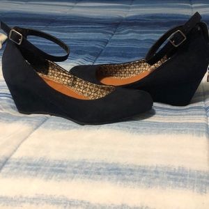 Wedges navy blue
